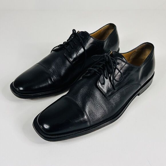 Johnston & Murphy Corbett Black Cap Toe Oxfords Shoes Mens 12 M 15-0671